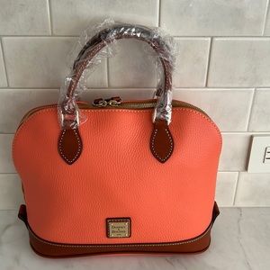 NWT Dooney & Bourke pebble leather zip zip satchel.